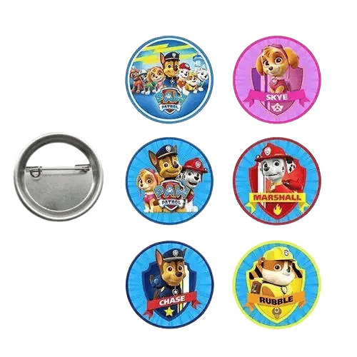 Lisanslı Yaka çanta metal rozeti Paw Patrol 6lı paket Pinyata İçi Doğum Günü Hediyesi