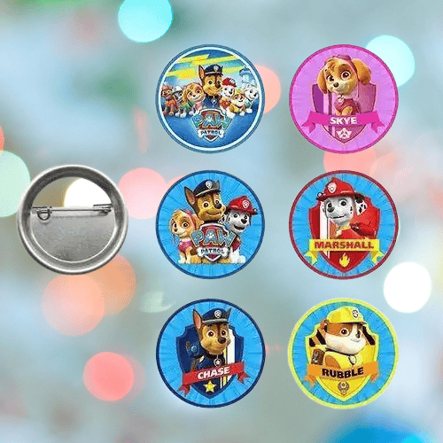 Lisanslı Yaka çanta metal rozeti Paw Patrol 6lı paket Pinyata İçi Doğum Günü Hediyesi