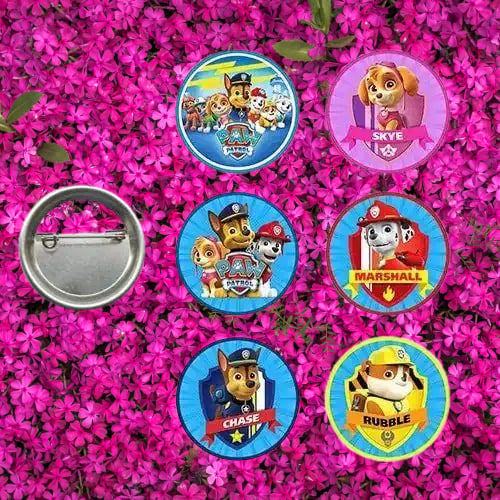 Lisanslı Yaka çanta metal rozeti Paw Patrol 6lı paket Pinyata İçi Doğum Günü Hediyesi