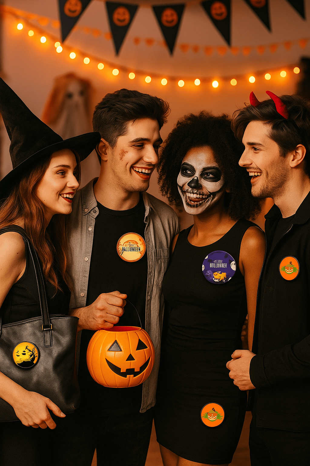 Lisanslı Yaka çanta rozeti Halloween Cadılar Bayramı 6'lı Parti Rozeti-Pinyata İçi Hediyesi
