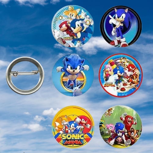 Lisanslı Yaka çanta rozeti Sonic 6lı Paket Pinyata İçi Küçük Hediyelikler