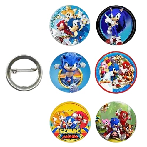Lisanslı Yaka çanta rozeti Sonic 6lı Paket Pinyata İçi Küçük Hediyelikler