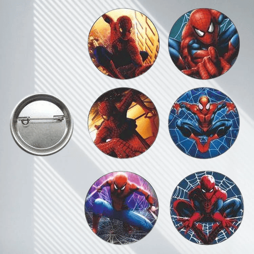 Lisanslı Yaka çanta rozeti Spiderman-Örümcek Adam 6lı Paket Pinyata İçi Küçük Hediyelikler
