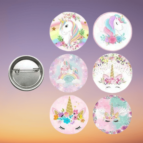 Lisanslı Yaka çanta rozeti Unicorn 6lı Paket Pinyata İçi Küçük Hediyelikler