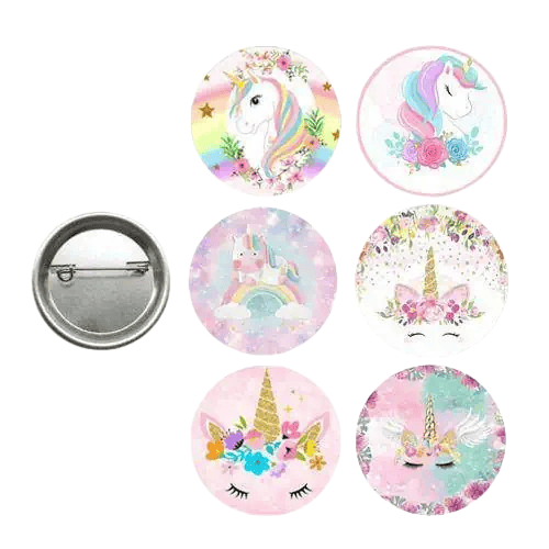 Lisanslı Yaka çanta rozeti Unicorn 6lı Paket Pinyata İçi Küçük Hediyelikler