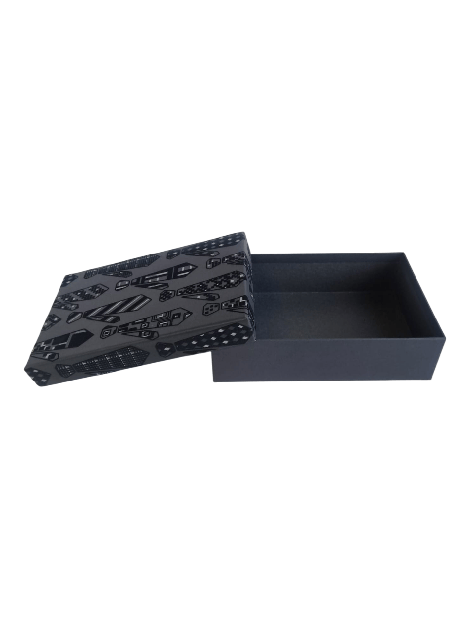 Lüks Erkeğe Özel Hediye kutusu 16x24x6,5cm Siyah Zemin Üstüne Kadife dokulu Kravatlar