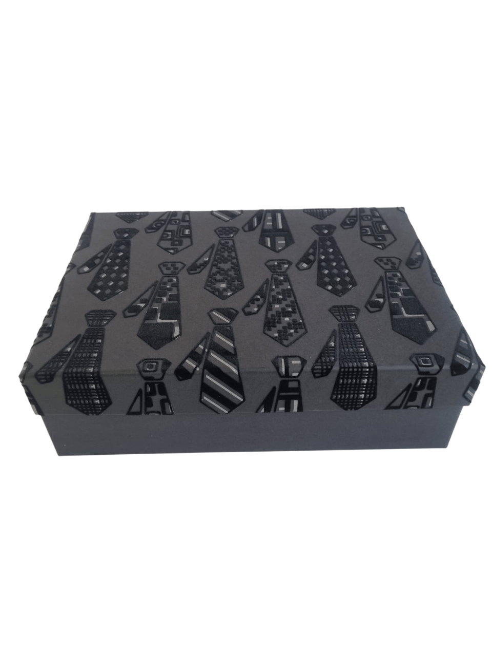 Lüks Erkeğe Özel Hediye kutusu 20x28.5x9cm Siyah Zemin Üstüne Kadife dokulu Kravatlar