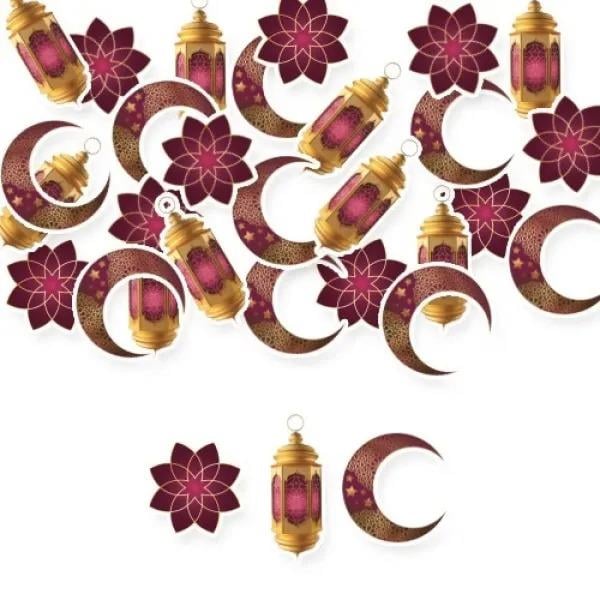 Masa konfettisi RAMAZAN ayyıldız kandil BORDO 30lu
