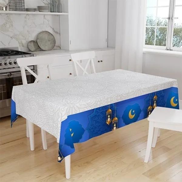 Masa örtüsü 160x220 ETEK UÇU SAKS MAVİ RAMAZAN