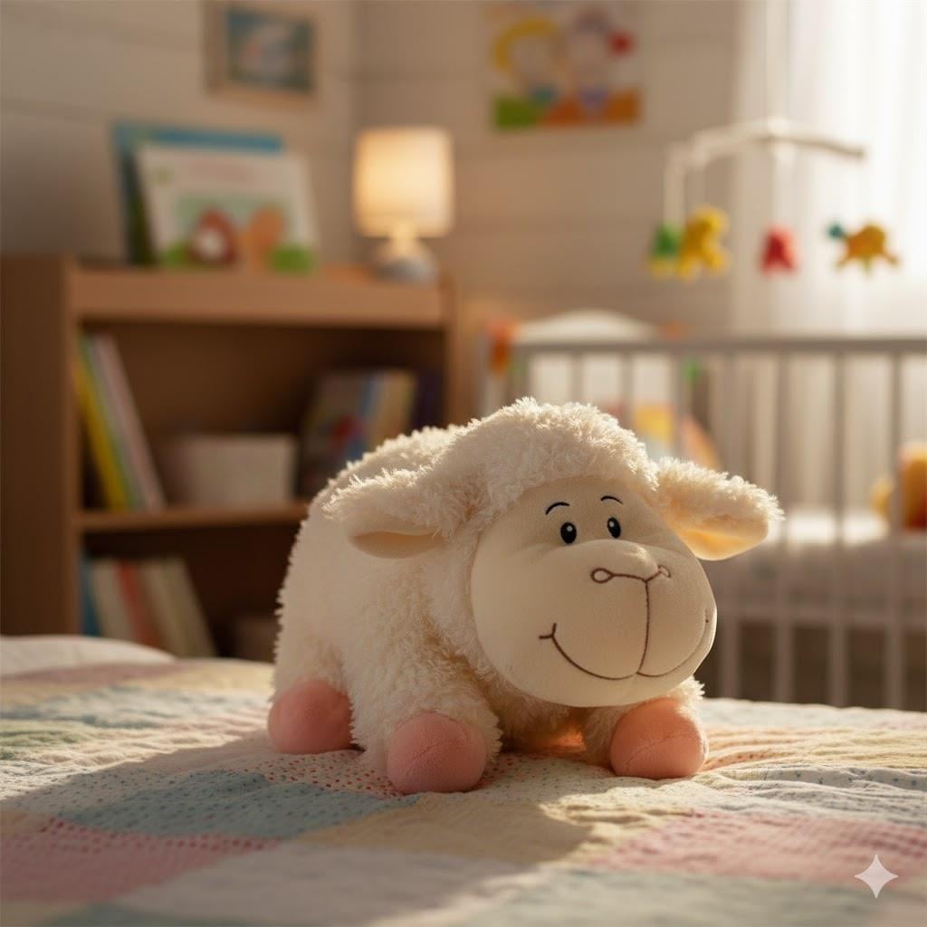 Masal Anlatan Peluş Kuzu Yastık Küçük Boy
