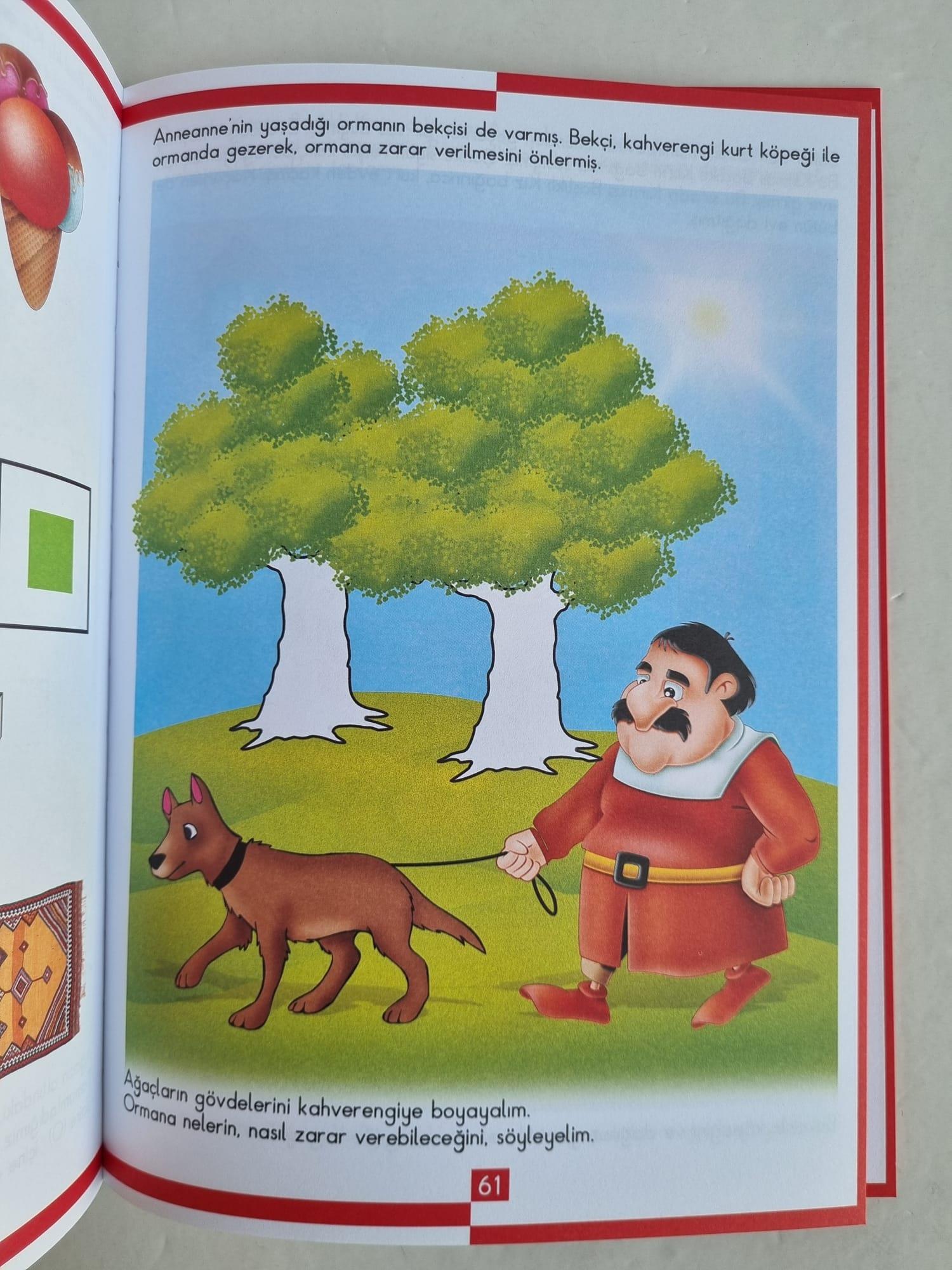 Masallarla kavramlar Bir varmış Bir yokmuş Kırmızı Başlıklı Kız ile Renkler ve Şekiller Sıra dışı okul öncesi eğitim ve aktivite kitabı
