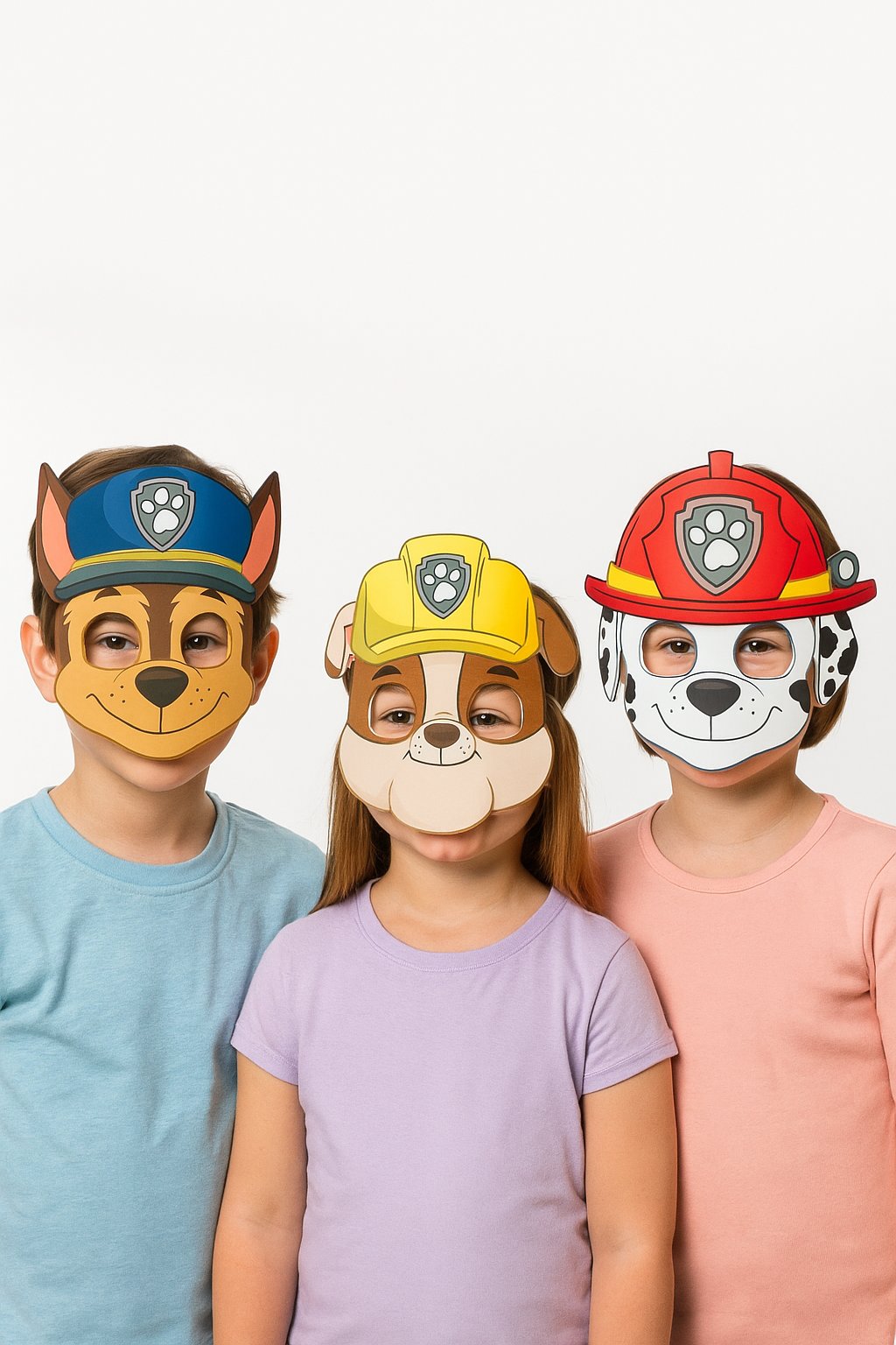 Maske 6 lı PAW PARTOL karton maske parti için çocuk maskesi