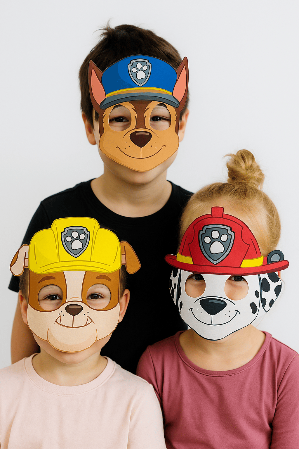Maske 6 lı PAW PARTOL karton maske parti için çocuk maskesi