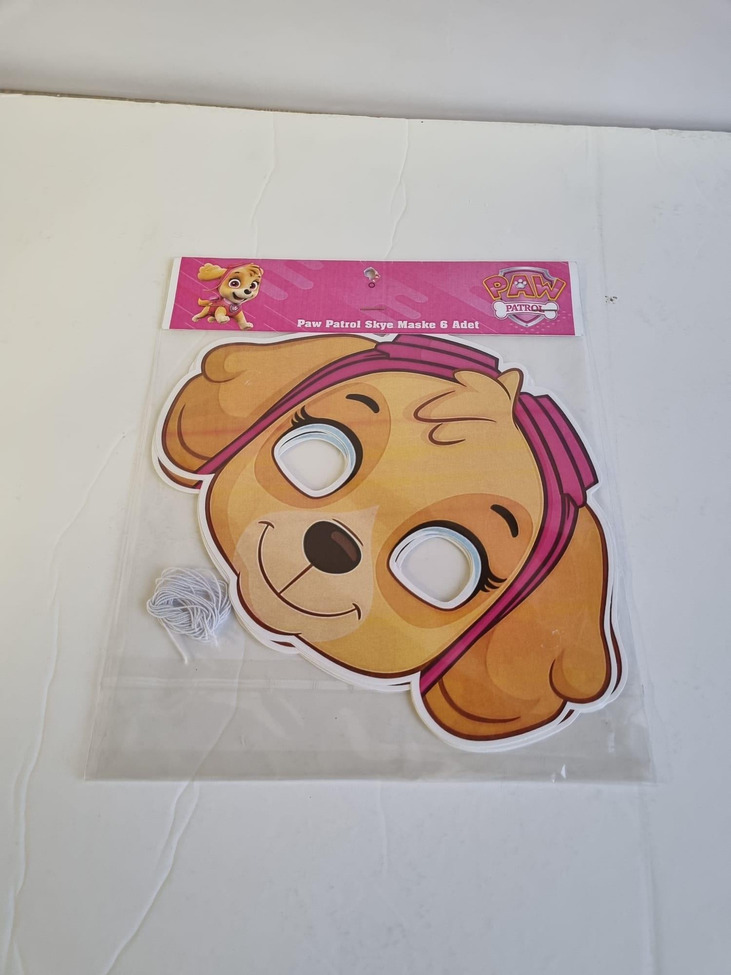 Maske 6 lı PAW PATROL SKY karton maske lastikli parti maskesi