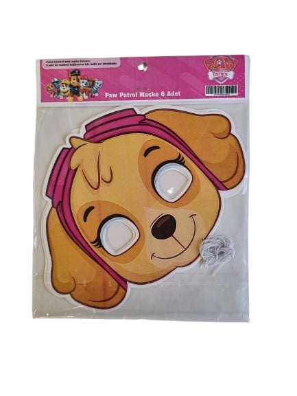 Maske 6 lı PAW PATROL SKY karton maske lastikli parti maskesi