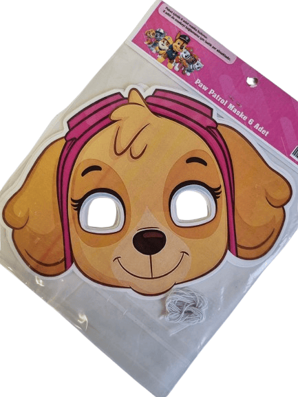 Maske 6 lı PAW PATROL SKY karton maske lastikli parti maskesi