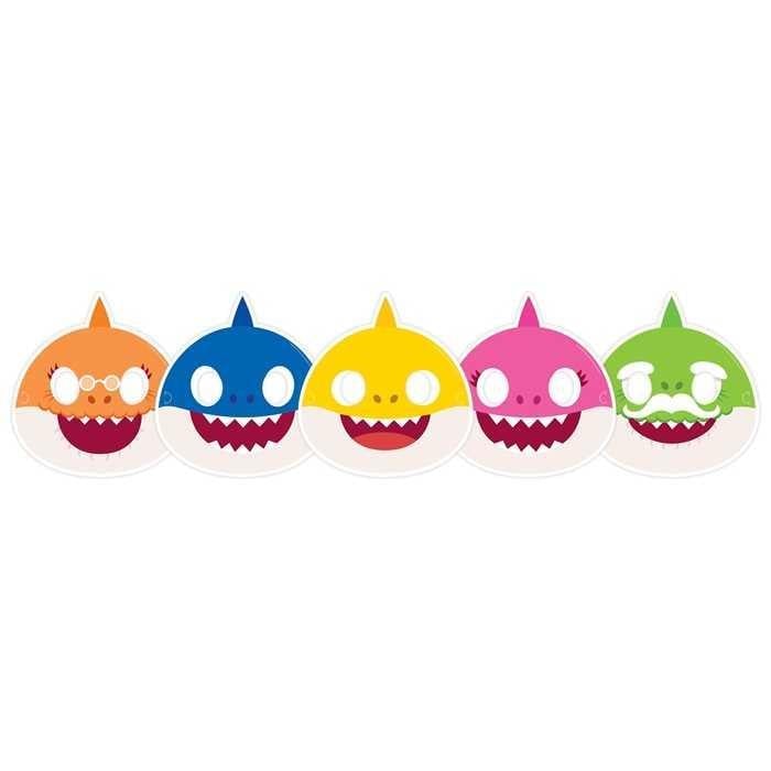 Maske Baby Shark maske 6 lı Süs Parti