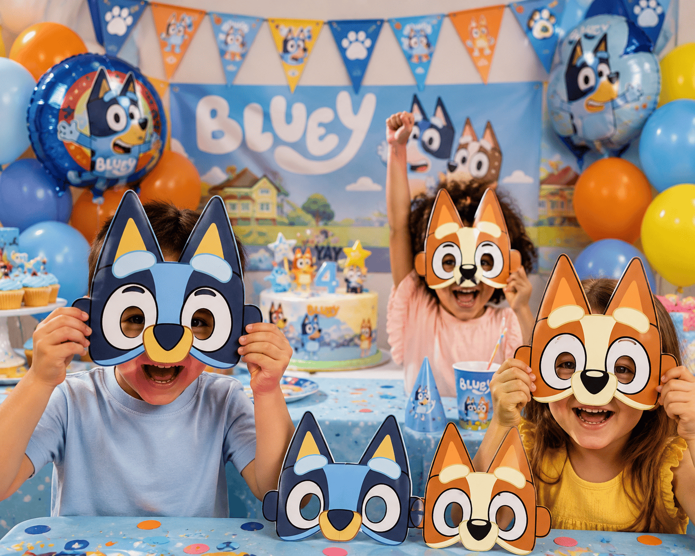 Maske BLUEY karton maske 6lı