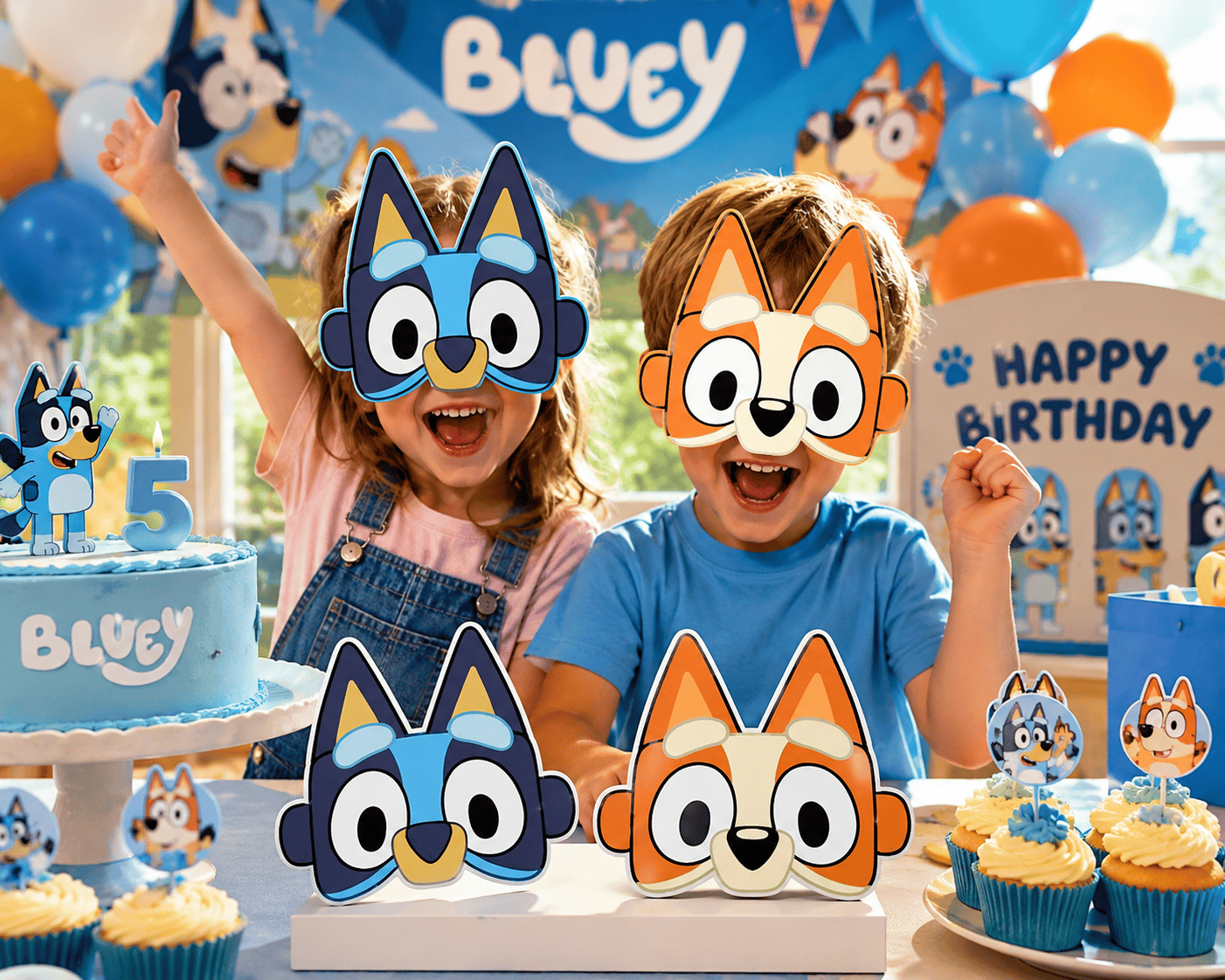 Maske BLUEY karton maske 6lı