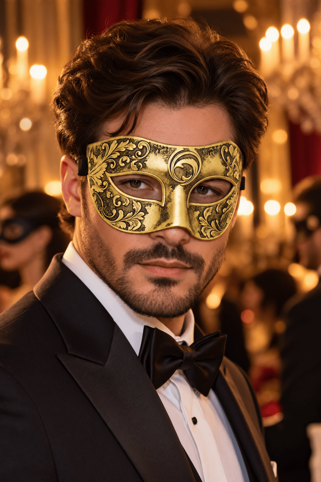 Maske Erkek Parti Maskesi GOLD Venedik Balo- Halloween Davet Maskesi