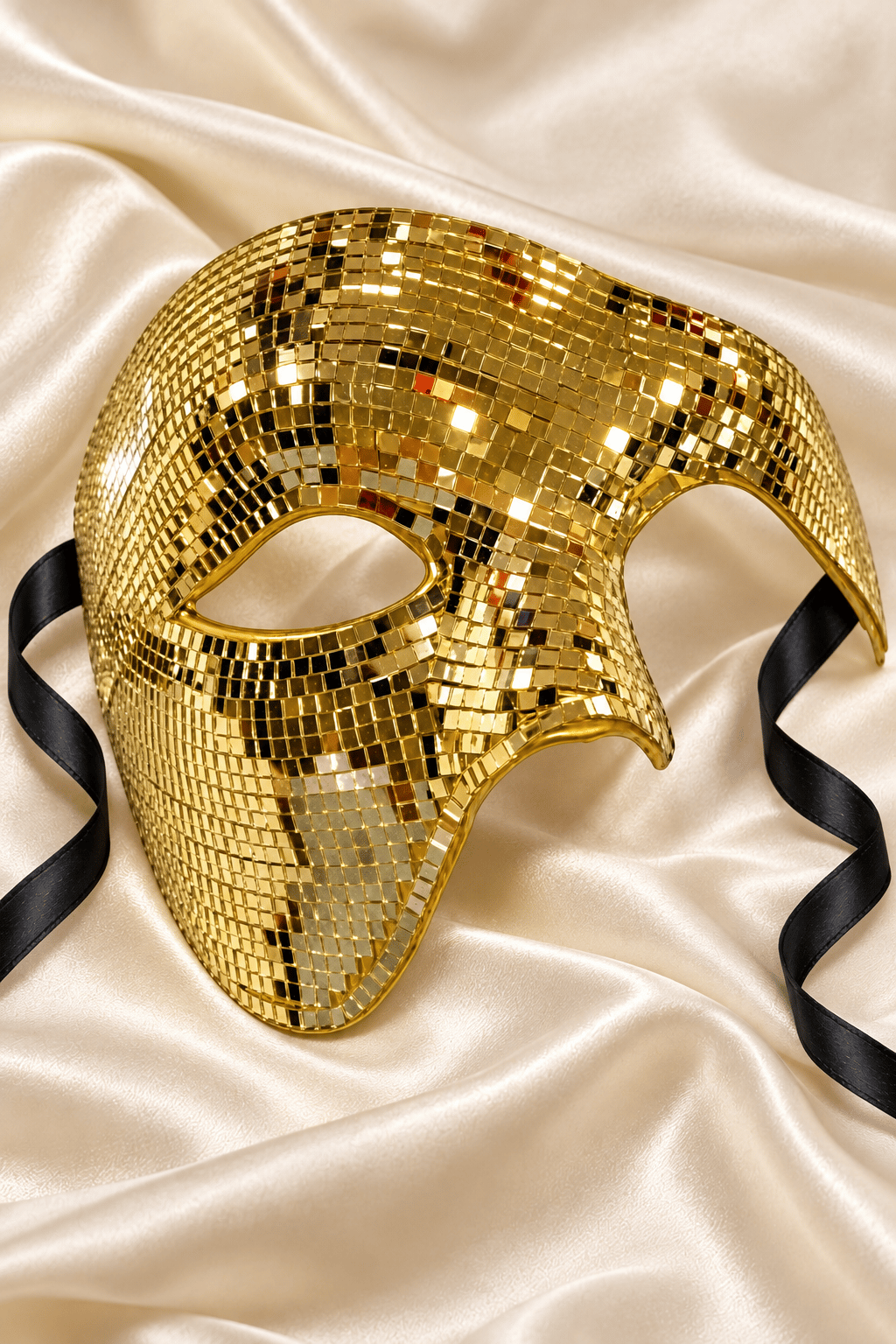 Maske Gold Tek Göz Venedik Maskesi Parlak Disko Parti Kostüm Maskesi