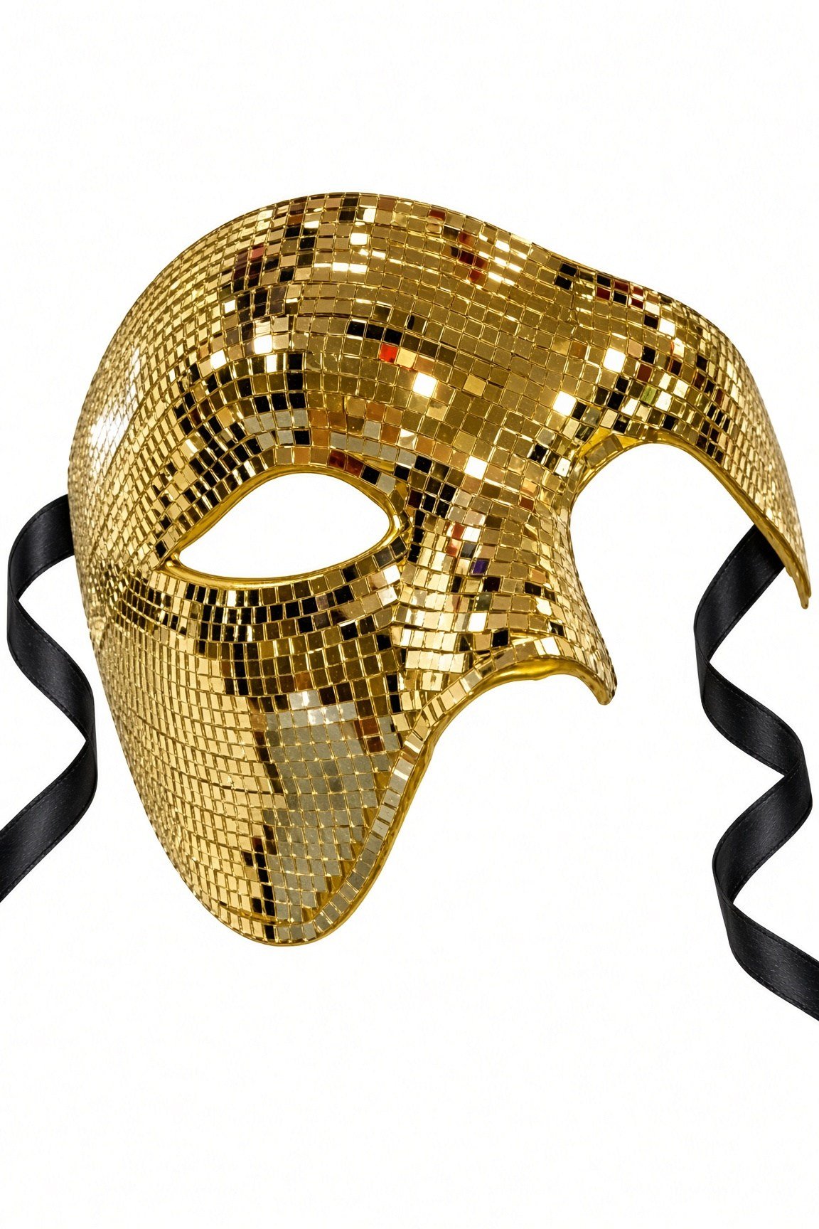 Maske Gold Tek Göz Venedik Maskesi Parlak Disko Parti Kostüm Maskesi