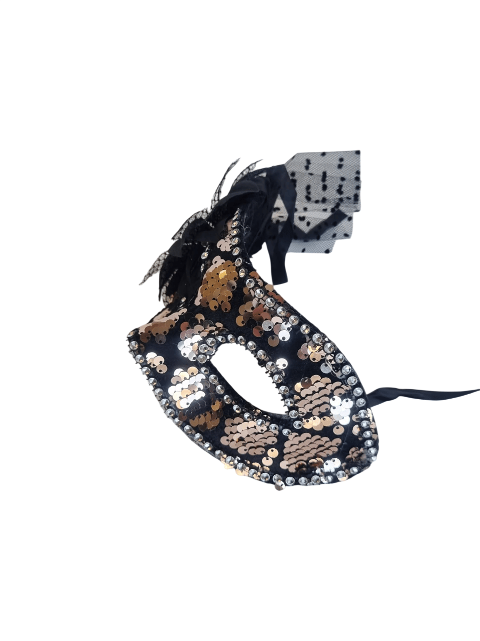 Maske göz çevresi  Pullu Çiçekli Lüks Rose Gold