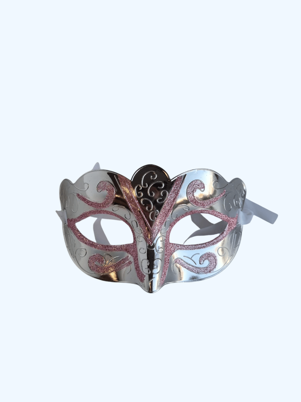 Maske göz çevresi simli kabartmalı Gümüş Yılbaşı Kutlama Gözlüğü       