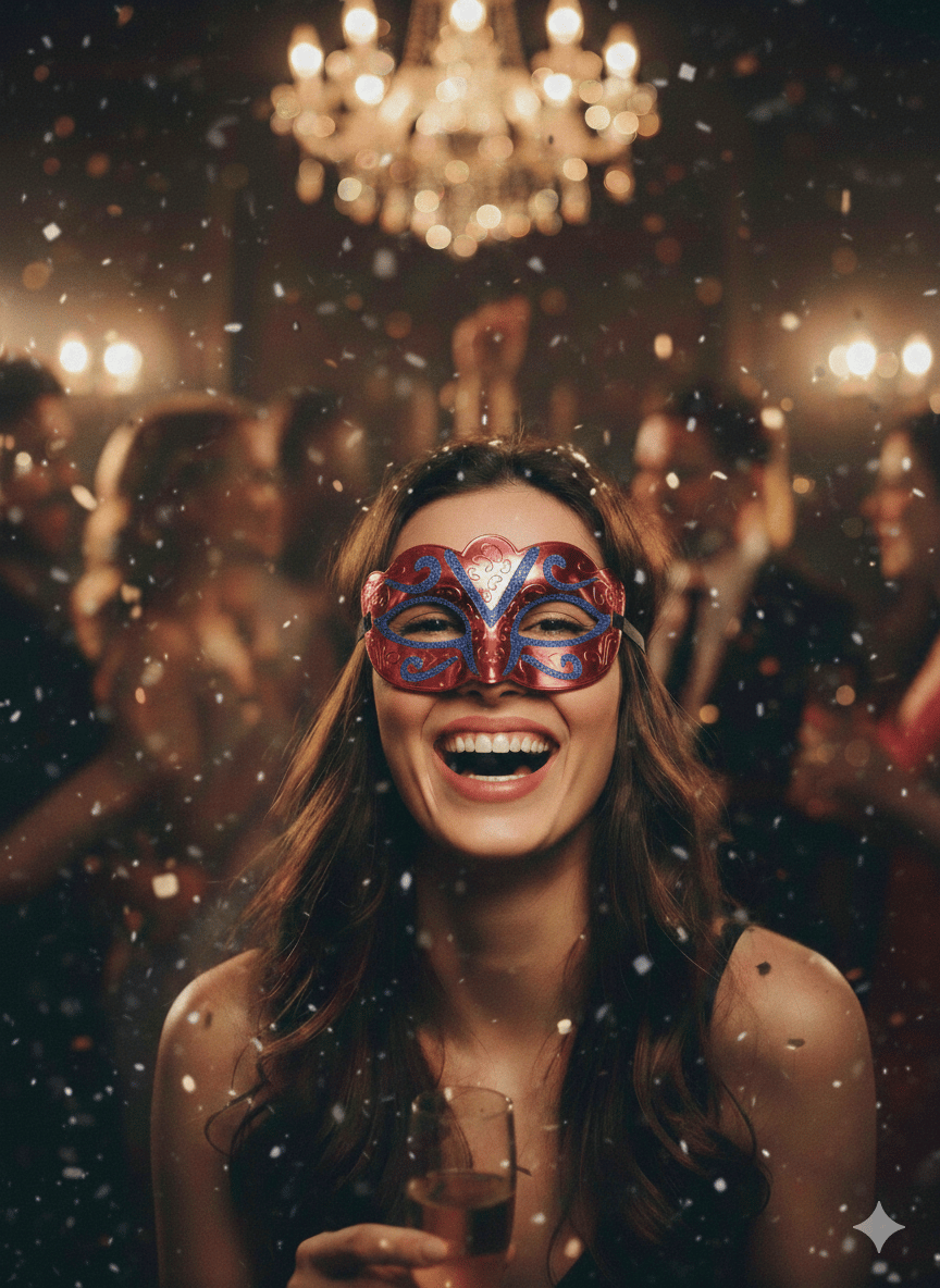 Maske göz çevresi simli kabartmalı Kırmızı YILBAŞI LÜKS GÖZLÜK 