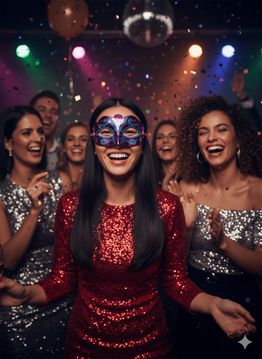 Maske göz çevresi simli kabartmalı MOR