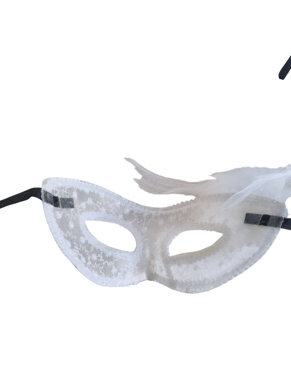 Maske göz çevresi  Tüllü Çiçekli Lüks Beyaz