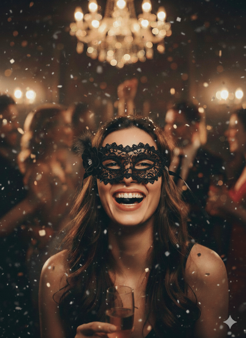 Maske göz çevresi  Tüllü Çiçekli Lüks Siyah