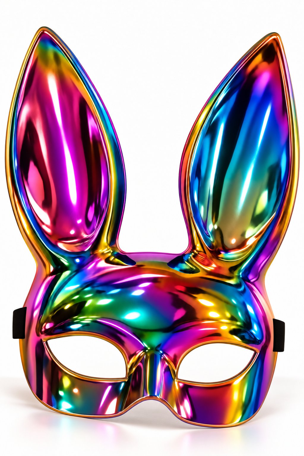 Maske Holografik Tavşan Kulaklı Parti Maskesi – Parlak Renkli Maske, Karnaval
