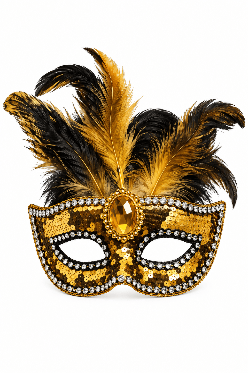 Maske Maske Pullu Tüylü Gold Maske Halloween Cadılar Bay-Yılbaşı