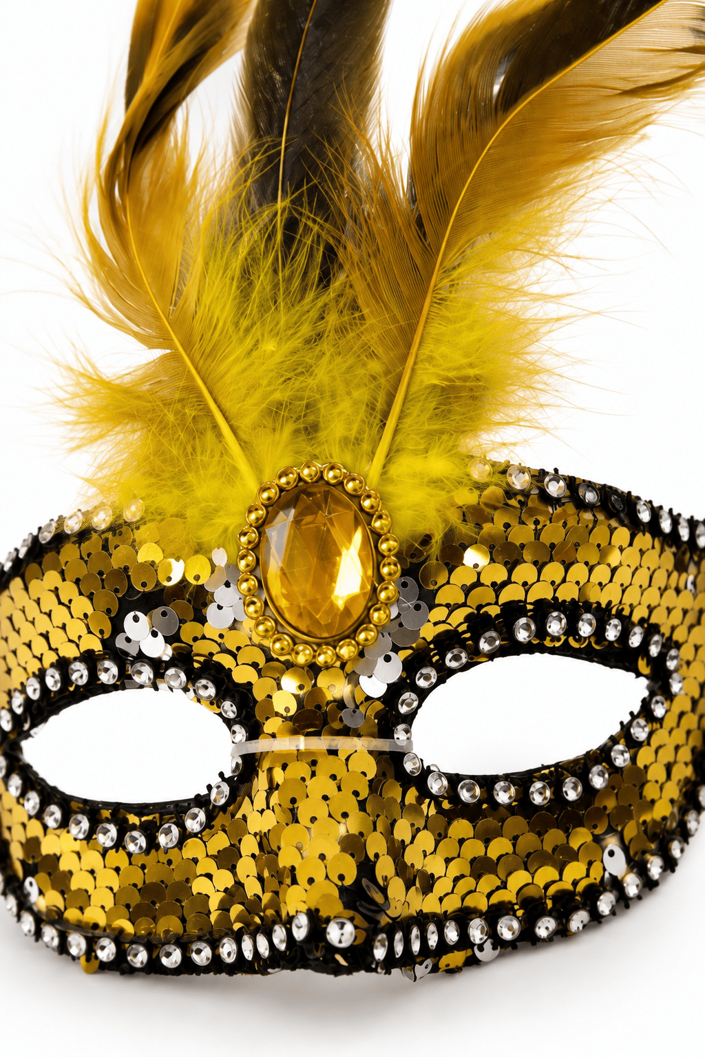 Maske Maske Pullu Tüylü Gold Maske Halloween Cadılar Bayramı