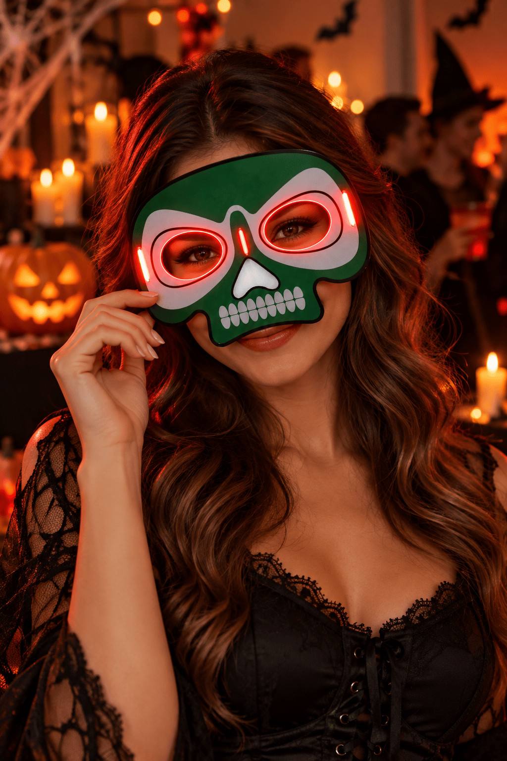 Maske parti maskesi KIRMIZI glow stick -