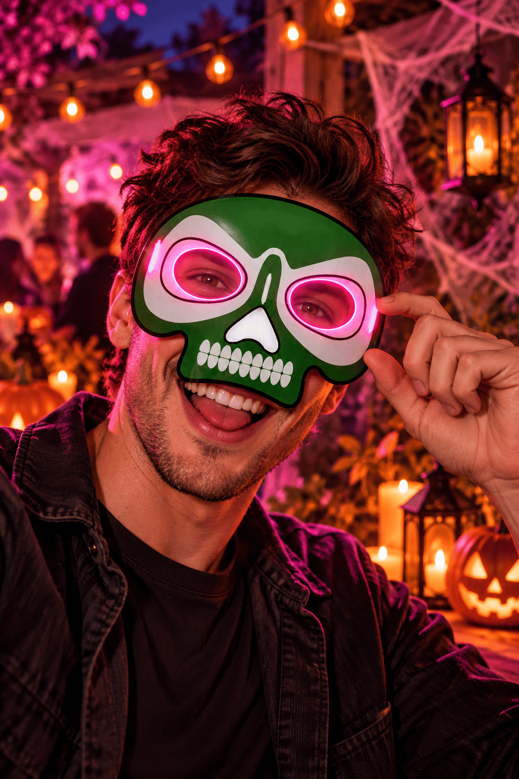 Maske parti maskesi PEMBE glow stick -