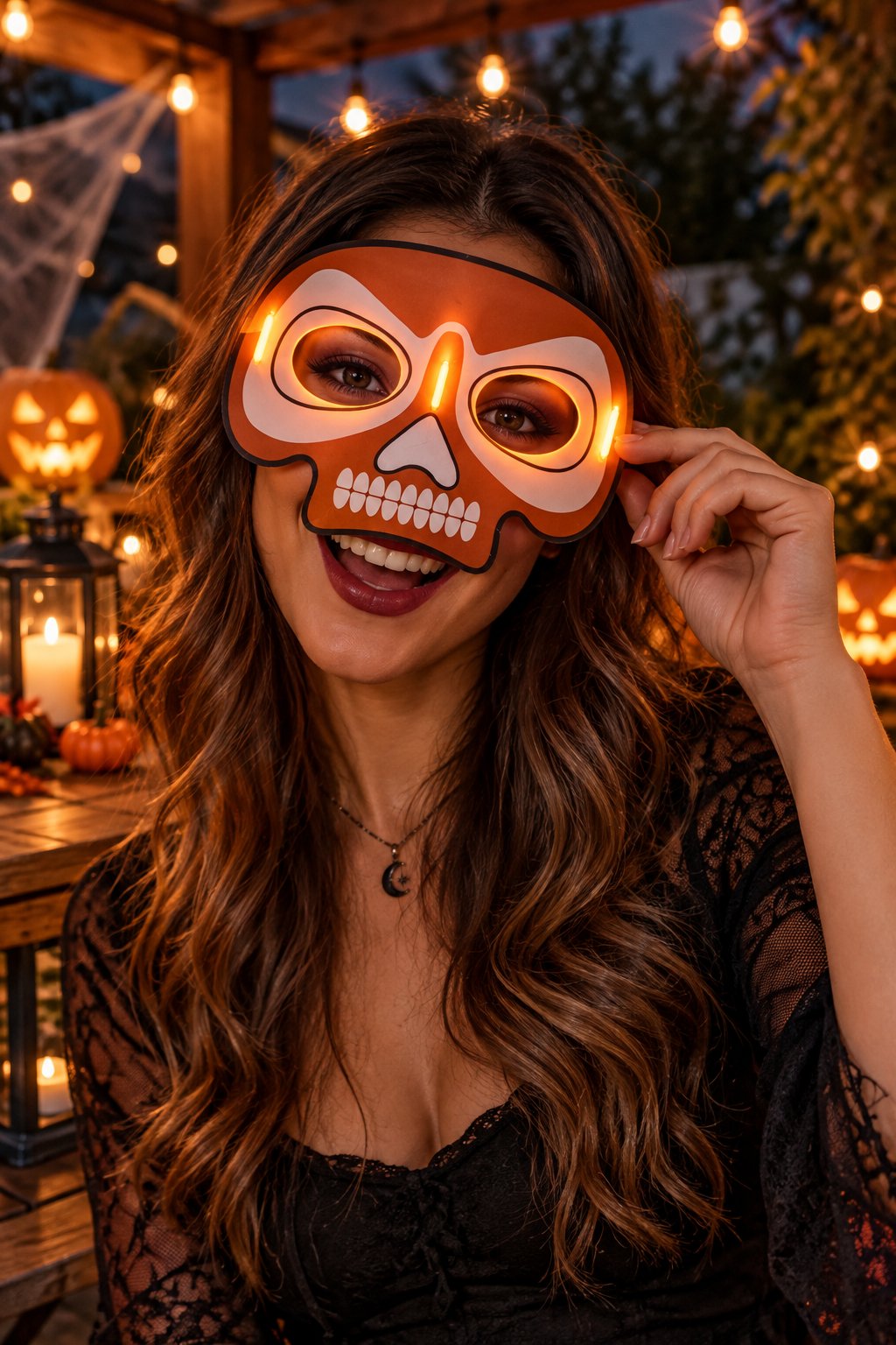 Maske parti maskesi TURUNCU glow stick -