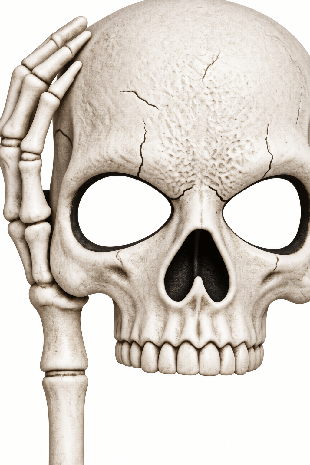 Maske Sopalı Kurukafa Maske Beyaz Halloween Cadılar Bayramı