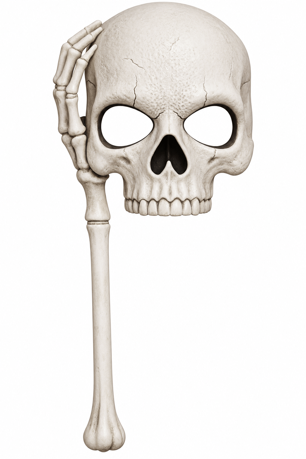 Maske Sopalı Kurukafa Maske Beyaz Halloween Cadılar Bayramı