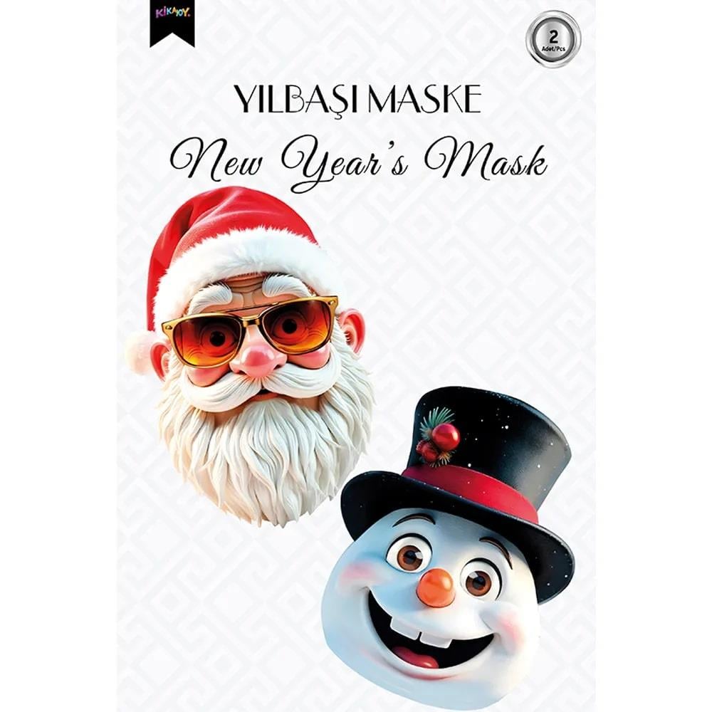Maske yılbaşı temalı 2Lİ Kardan adam-noel baba 20*28