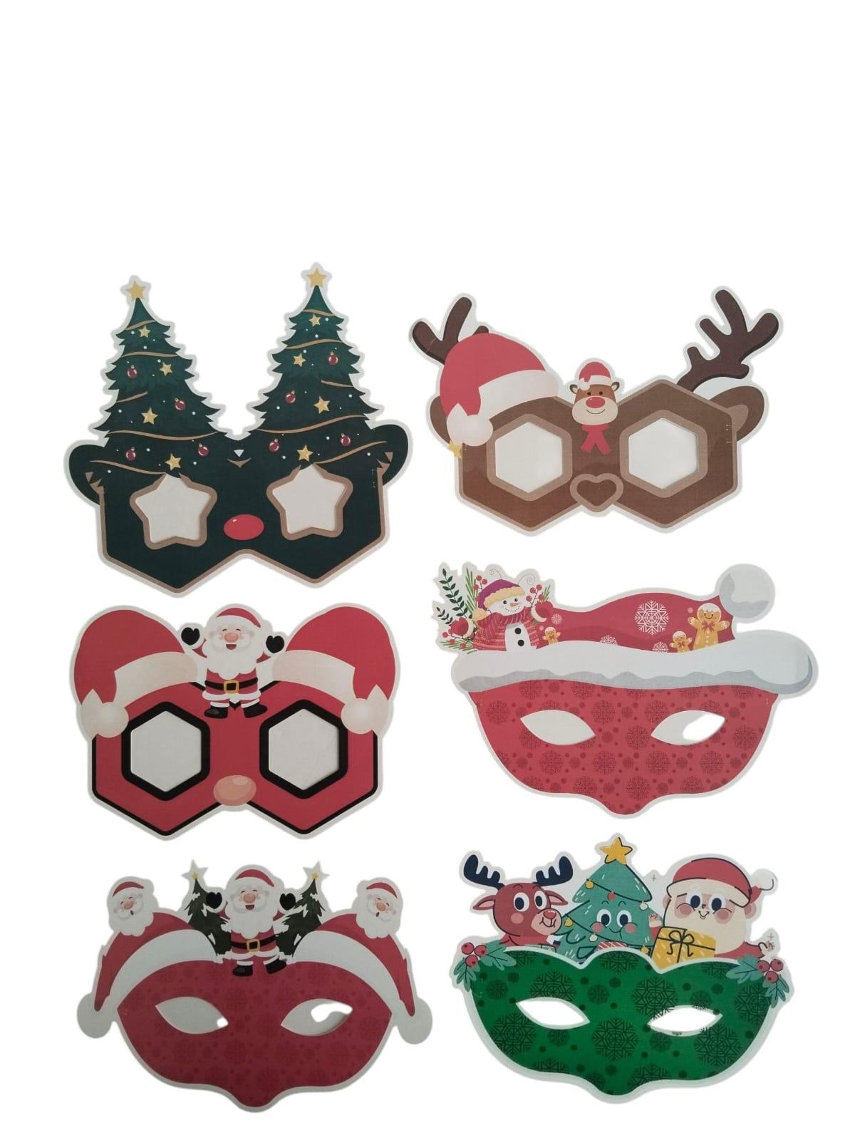 Maske yılbaşı temalı 6lı GÖZ MASKESİ LÜKS KARTON