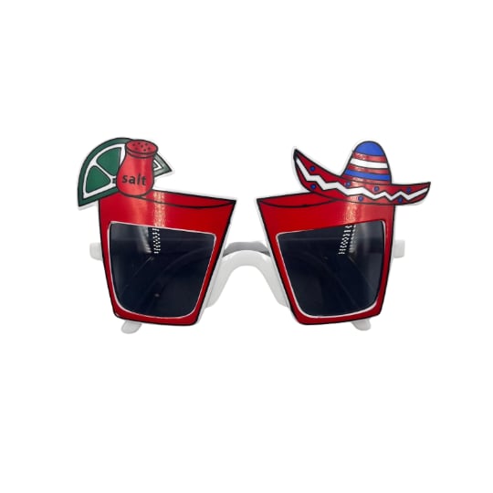 Meksika Şapkalı Kırmızı Parti Gözlüğü