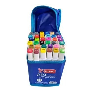 Mikro çantalı marker kalem çift uçlu 36 li