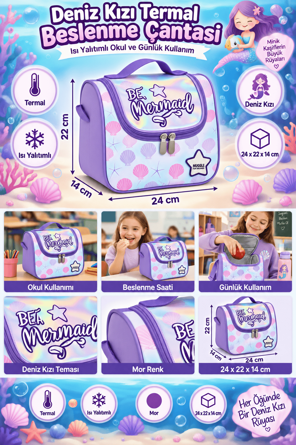 Mikro Muggle Mermaid Beslenme Çantası MU-9028