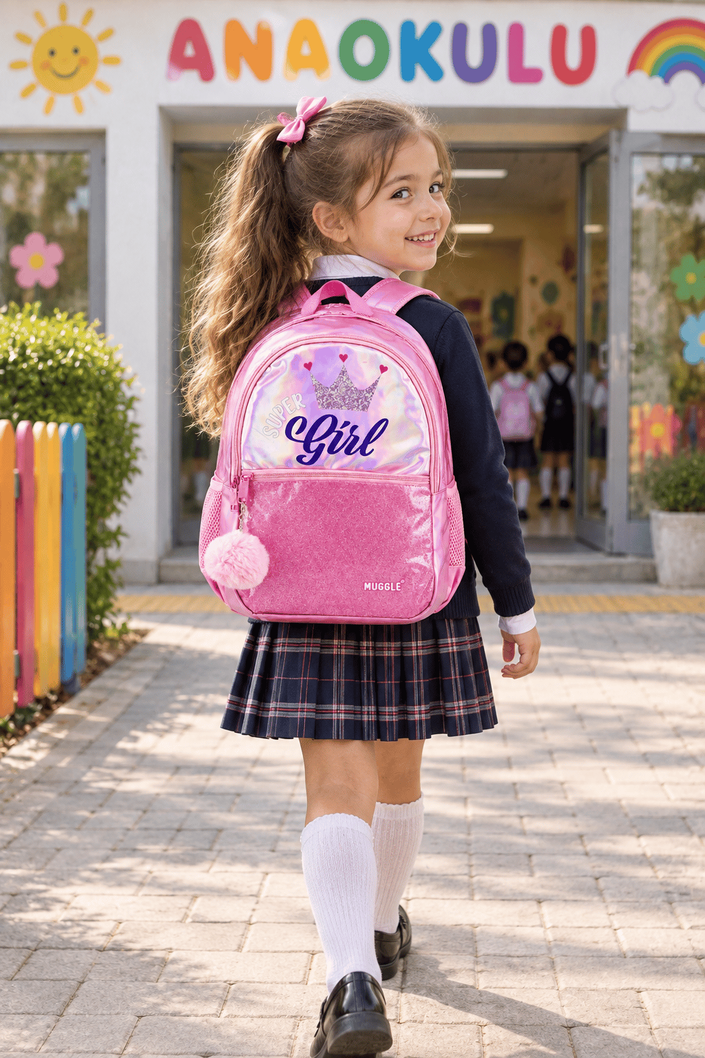 Mikro Muggle Süper Girl İlkokul Çantası MU-9039
