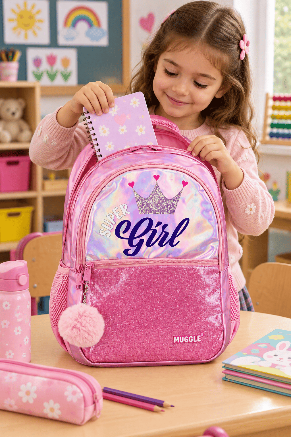Mikro Muggle Süper Girl İlkokul Çantası MU-9039