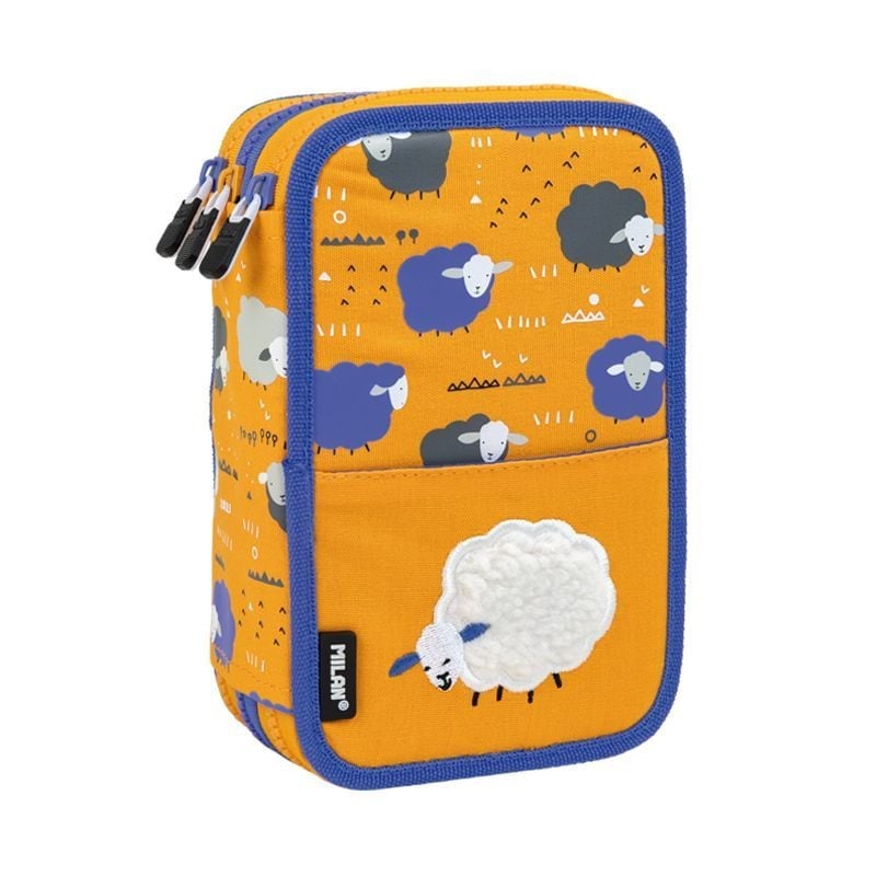 Milan 081364BWA Be Wool Yün Turuncu 3 Cepli Setli Kalem Çantası