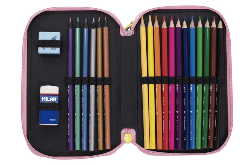 Milan 081364SM2 Swims Sarı-Pembe 3 Cepli Setli Kalem Çantası