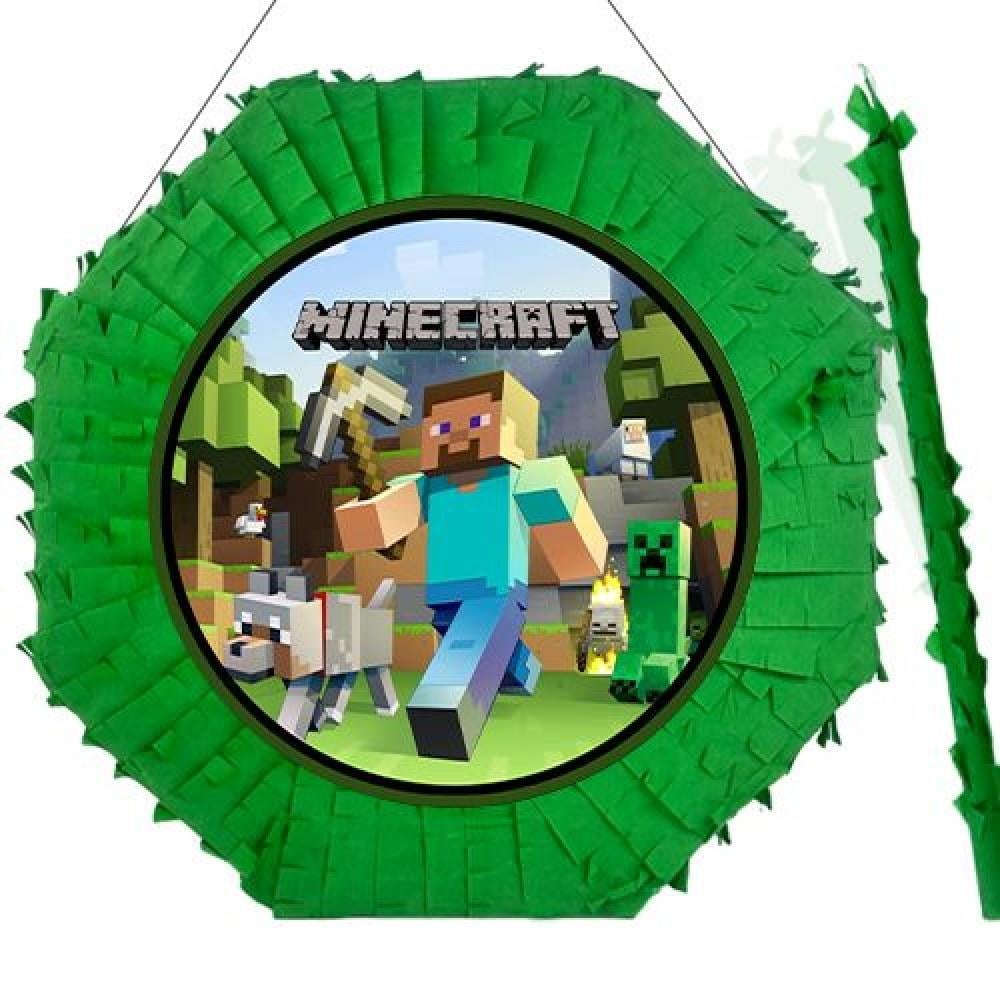 Minecraft Pinyata 42cm + Sopası Doğum Günü Eğlencesi Pinyata Patlatma Parti Zamanı